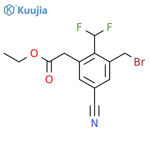 Ethyl 3-bromomethyl-5-cyano-2-(difluoromethyl)phenylacetate structure