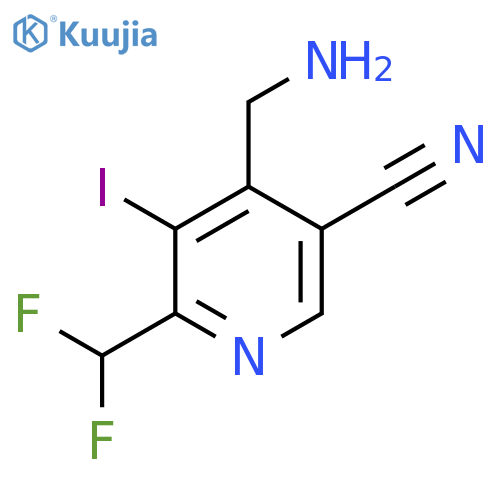 4-(Aminomethyl)-5-cyano-2-(difluoromethyl)-3-iodopyridine structure