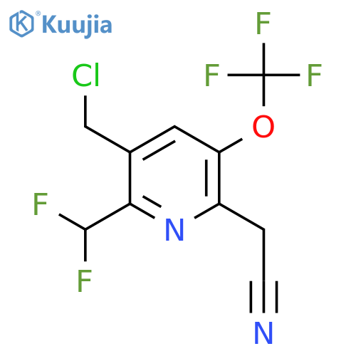 3-(Chloromethyl)-2-(difluoromethyl)-5-(trifluoromethoxy)pyridine-6-acetonitrile structure