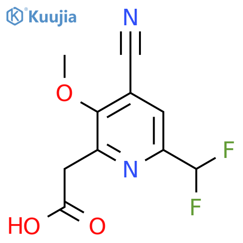 4-Cyano-6-(difluoromethyl)-3-methoxypyridine-2-acetic acid structure