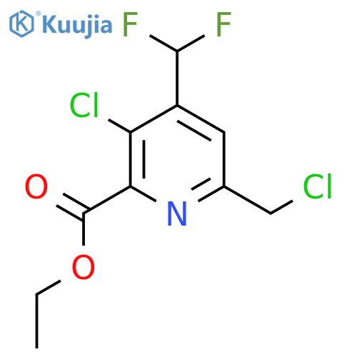 Ethyl 3-chloro-6-(chloromethyl)-4-(difluoromethyl)pyridine-2-carboxylate structure
