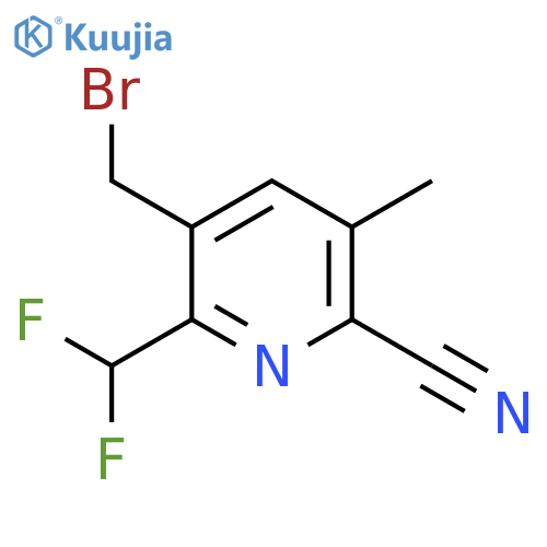 3-(Bromomethyl)-6-cyano-2-(difluoromethyl)-5-methylpyridine structure