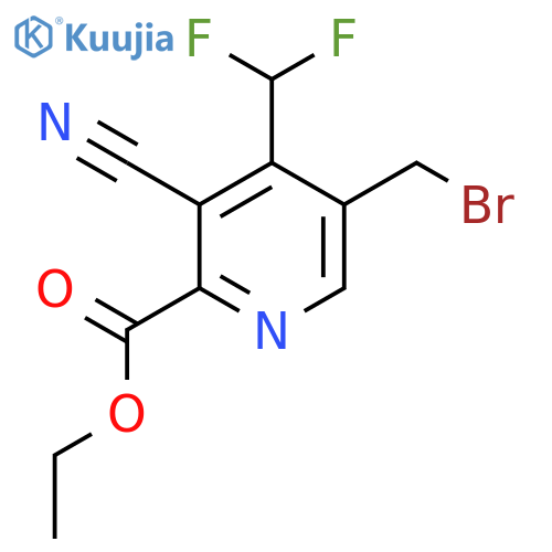 Ethyl 5-(bromomethyl)-3-cyano-4-(difluoromethyl)pyridine-2-carboxylate structure
