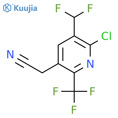 2-Chloro-3-(difluoromethyl)-6-(trifluoromethyl)pyridine-5-acetonitrile structure