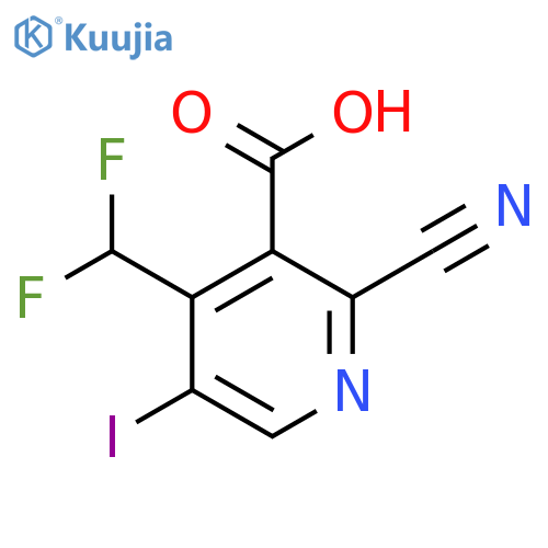 2-Cyano-4-(difluoromethyl)-5-iodopyridine-3-carboxylic acid structure