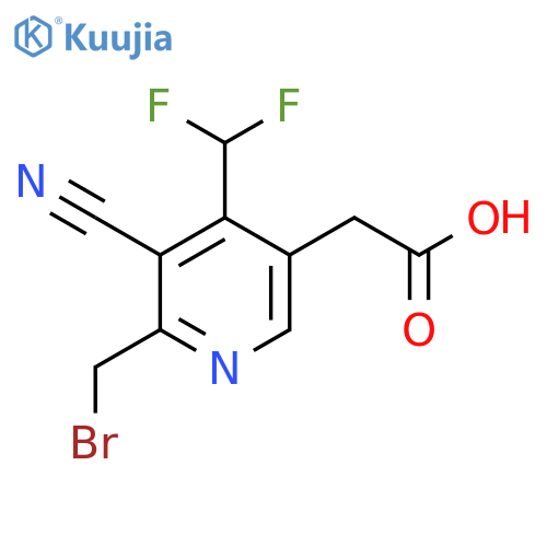 2-(Bromomethyl)-3-cyano-4-(difluoromethyl)pyridine-5-acetic acid structure