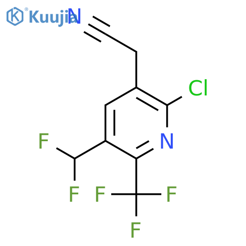 2-Chloro-5-(difluoromethyl)-6-(trifluoromethyl)pyridine-3-acetonitrile structure