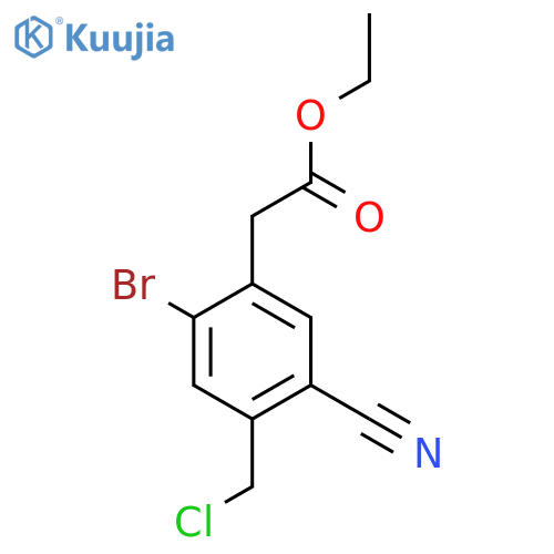 Ethyl 2-bromo-4-chloromethyl-5-cyanophenylacetate structure