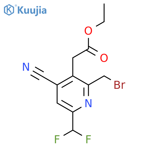 Ethyl 2-(bromomethyl)-4-cyano-6-(difluoromethyl)pyridine-3-acetate structure