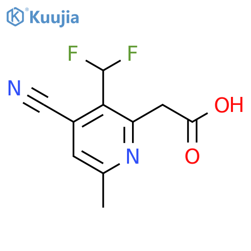 4-Cyano-3-(difluoromethyl)-6-methylpyridine-2-acetic acid structure