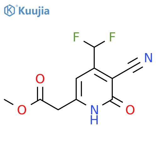 Methyl 3-cyano-4-(difluoromethyl)-2-hydroxypyridine-6-acetate structure