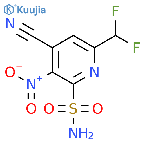 4-Cyano-6-(difluoromethyl)-3-nitropyridine-2-sulfonamide structure