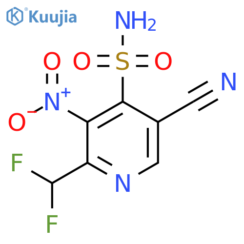 5-Cyano-2-(difluoromethyl)-3-nitropyridine-4-sulfonamide structure