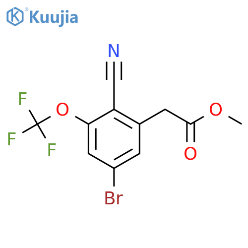 Methyl 5-bromo-2-cyano-3-(trifluoromethoxy)phenylacetate structure