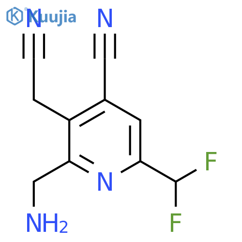 2-(Aminomethyl)-4-cyano-6-(difluoromethyl)pyridine-3-acetonitrile structure