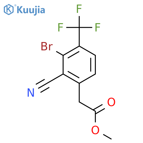 Methyl 3-bromo-2-cyano-4-(trifluoromethyl)phenylacetate structure