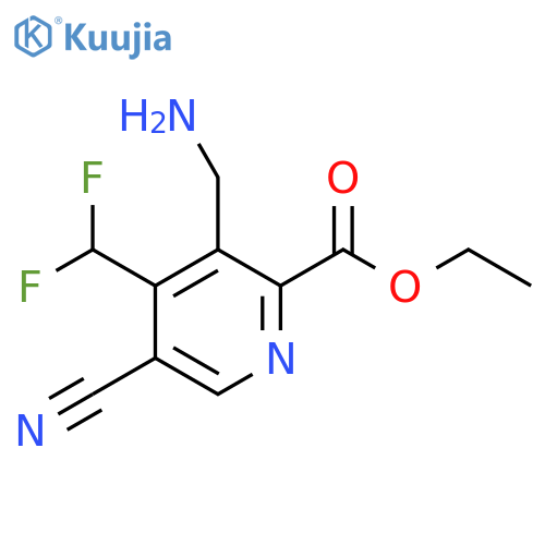 Ethyl 3-(aminomethyl)-5-cyano-4-(difluoromethyl)pyridine-2-carboxylate structure