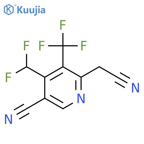 5-Cyano-4-(difluoromethyl)-3-(trifluoromethyl)pyridine-2-acetonitrile structure