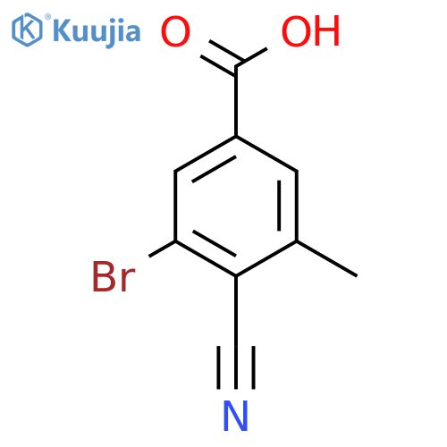 3-Bromo-4-cyano-5-methylbenzoic acid structure