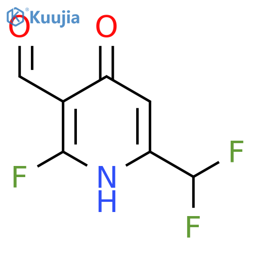 6-(Difluoromethyl)-2-fluoro-4-hydroxypyridine-3-carboxaldehyde structure