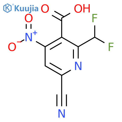 6-Cyano-2-(difluoromethyl)-4-nitropyridine-3-carboxylic acid structure