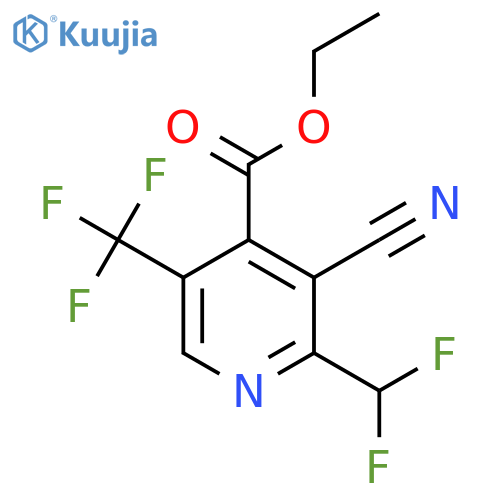Ethyl 3-cyano-2-(difluoromethyl)-5-(trifluoromethyl)pyridine-4-carboxylate structure