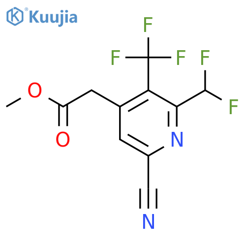 Methyl 6-cyano-2-(difluoromethyl)-3-(trifluoromethyl)pyridine-4-acetate structure