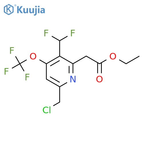 Ethyl 6-(chloromethyl)-3-(difluoromethyl)-4-(trifluoromethoxy)pyridine-2-acetate structure