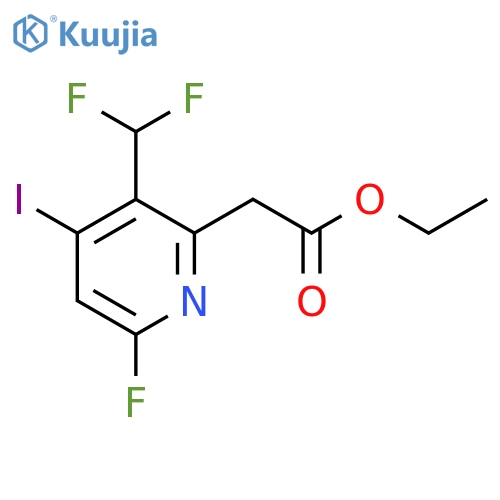 Ethyl 3-(difluoromethyl)-6-fluoro-4-iodopyridine-2-acetate structure