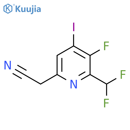 2-(Difluoromethyl)-3-fluoro-4-iodopyridine-6-acetonitrile structure