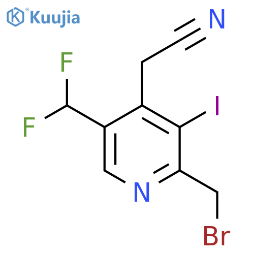 2-(Bromomethyl)-5-(difluoromethyl)-3-iodopyridine-4-acetonitrile structure