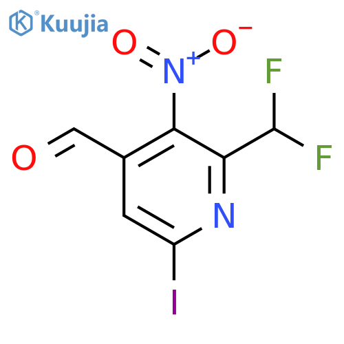 2-(Difluoromethyl)-6-iodo-3-nitropyridine-4-carboxaldehyde structure
