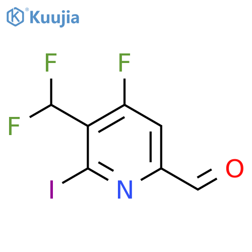 3-(Difluoromethyl)-4-fluoro-2-iodopyridine-6-carboxaldehyde structure