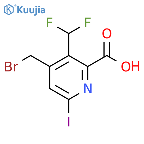 4-(Bromomethyl)-3-(difluoromethyl)-6-iodopyridine-2-carboxylic acid structure