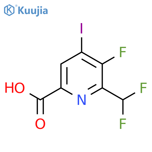 2-(Difluoromethyl)-3-fluoro-4-iodopyridine-6-carboxylic acid structure