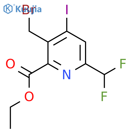 Ethyl 3-(bromomethyl)-6-(difluoromethyl)-4-iodopyridine-2-carboxylate structure