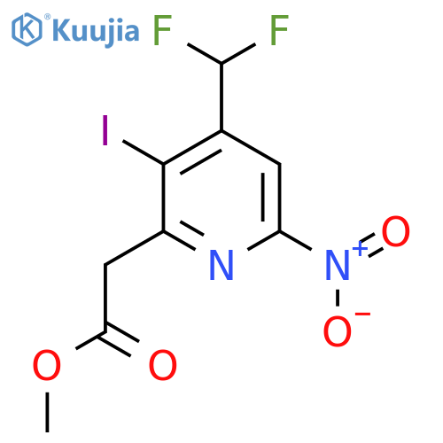 Methyl 4-(difluoromethyl)-3-iodo-6-nitropyridine-2-acetate structure