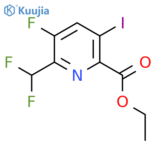 Ethyl 2-(difluoromethyl)-3-fluoro-5-iodopyridine-6-carboxylate structure