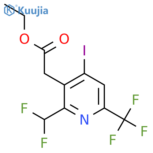 Ethyl 2-(difluoromethyl)-4-iodo-6-(trifluoromethyl)pyridine-3-acetate structure
