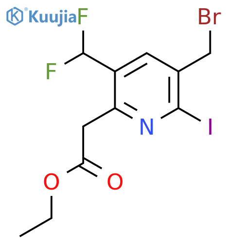 Ethyl 3-(bromomethyl)-5-(difluoromethyl)-2-iodopyridine-6-acetate structure