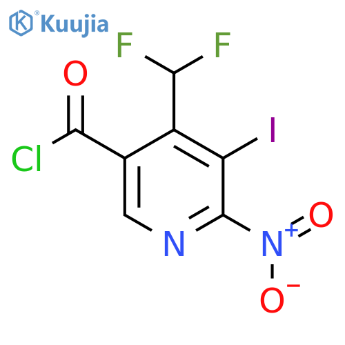 4-(Difluoromethyl)-3-iodo-2-nitropyridine-5-carbonyl chloride structure