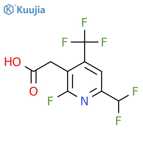 6-(Difluoromethyl)-2-fluoro-4-(trifluoromethyl)pyridine-3-acetic acid structure