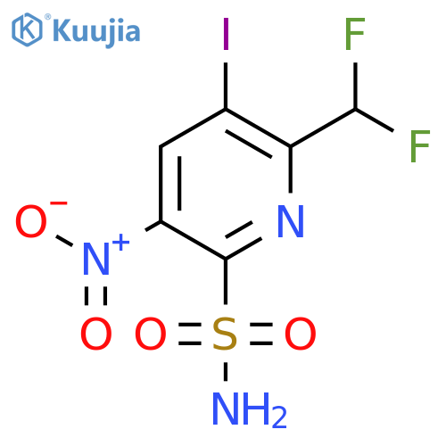 2-(Difluoromethyl)-3-iodo-5-nitropyridine-6-sulfonamide structure