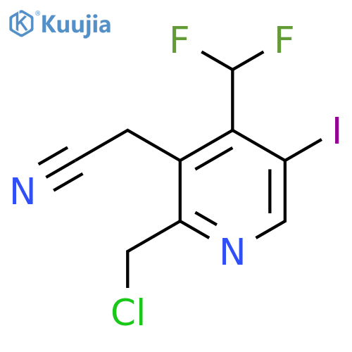 2-(Chloromethyl)-4-(difluoromethyl)-5-iodopyridine-3-acetonitrile structure