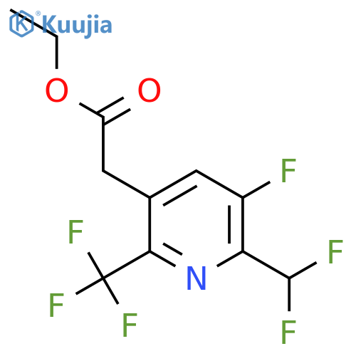 Ethyl 2-(difluoromethyl)-3-fluoro-6-(trifluoromethyl)pyridine-5-acetate structure