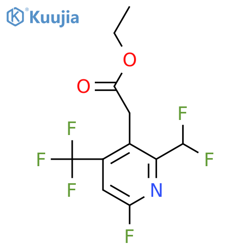 Ethyl 2-(difluoromethyl)-6-fluoro-4-(trifluoromethyl)pyridine-3-acetate structure