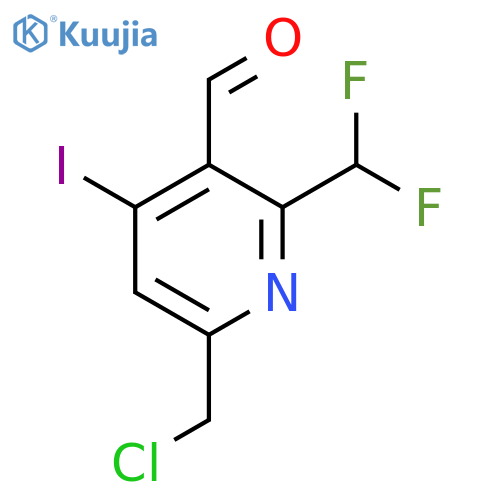 6-(Chloromethyl)-2-(difluoromethyl)-4-iodopyridine-3-carboxaldehyde structure