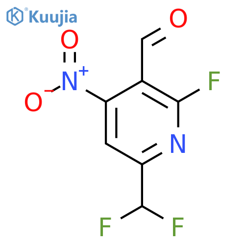 6-(Difluoromethyl)-2-fluoro-4-nitropyridine-3-carboxaldehyde structure