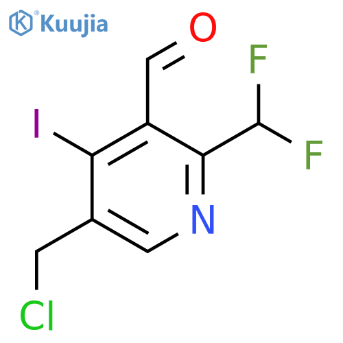 5-(Chloromethyl)-2-(difluoromethyl)-4-iodopyridine-3-carboxaldehyde structure