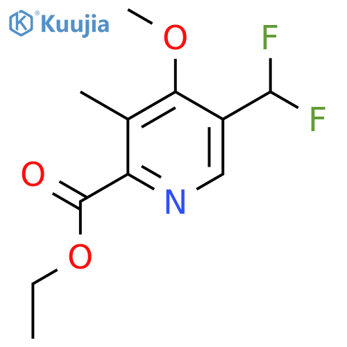 Ethyl 5-(difluoromethyl)-4-methoxy-3-methylpyridine-2-carboxylate structure